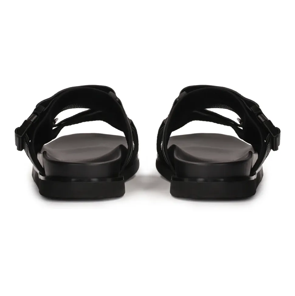 Sandalias de cuero para hombre en color negro
