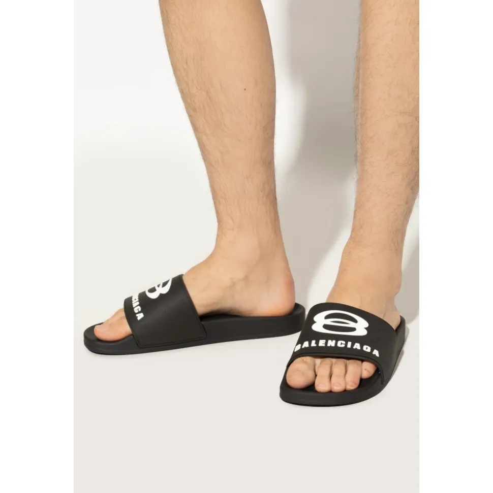 Sandalias de goma con logo