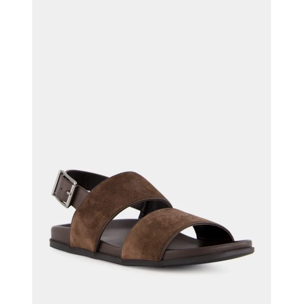 Sandalias Fussbett de ante marrón
