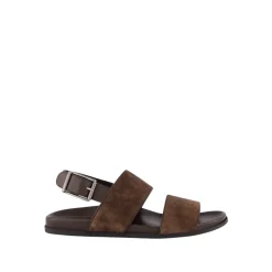 Sandalias Fussbett de ante marrón
