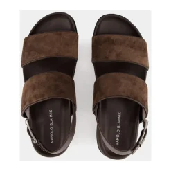 Sandalias Fussbett de ante marrón
