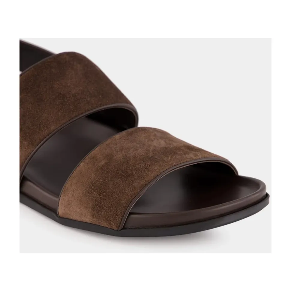Sandalias Fussbett de ante marrón