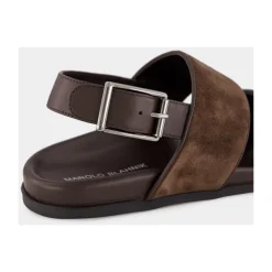 Sandalias Fussbett de ante marrón