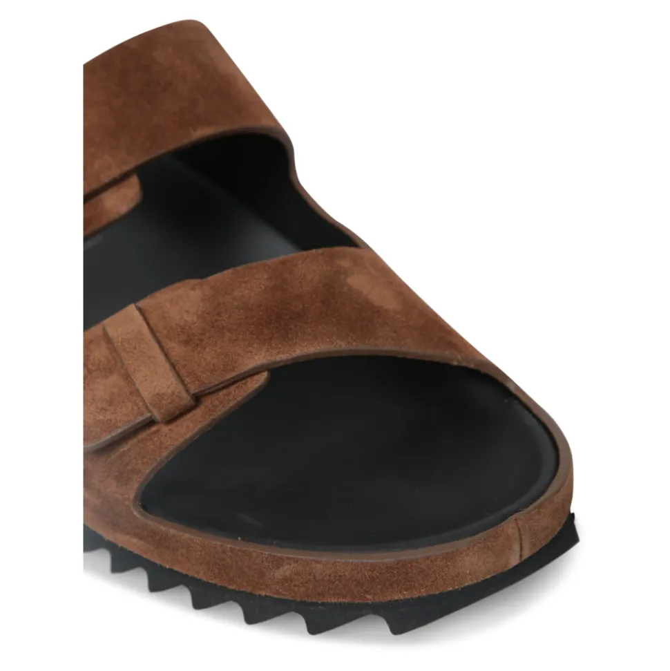 Sandalias Marrones con Hebilla Doble