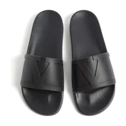 Sandalias Negras con Logo V