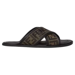 Sandalias Negras con Motivo FF