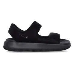 Sandalias negras planas con cierre de velcro