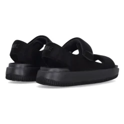 Sandalias negras planas con cierre de velcro