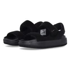 Sandalias negras planas con cierre de velcro