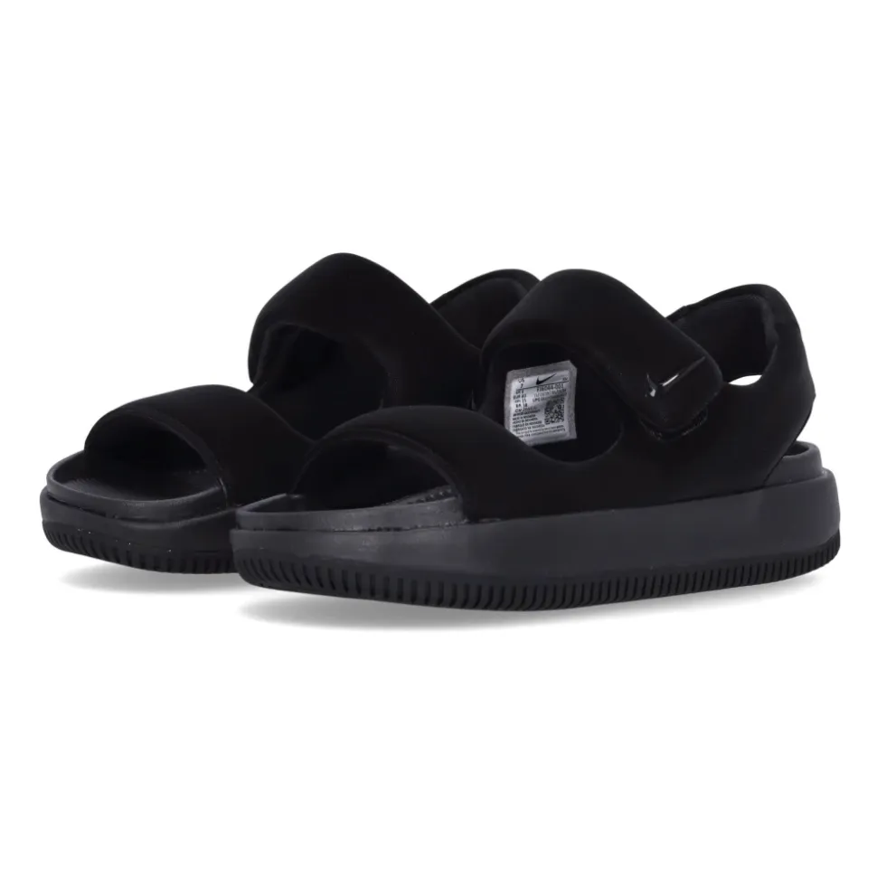Sandalias negras planas con cierre de velcro