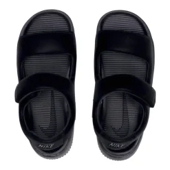 Sandalias negras planas con cierre de velcro