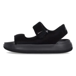 Sandalias negras planas con cierre de velcro