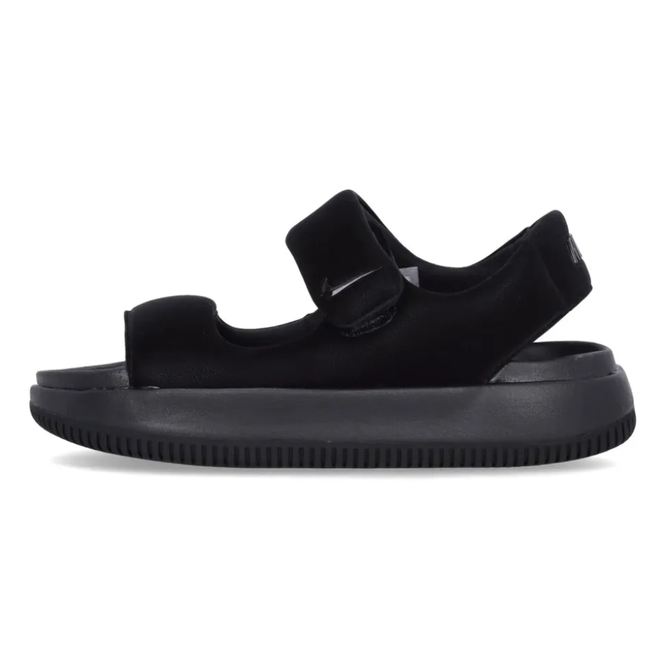 Sandalias negras planas con cierre de velcro
