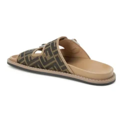 Sandalias planas con estampado jacquard FF