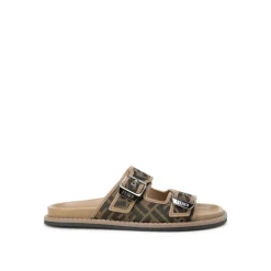Sandalias planas con estampado jacquard FF