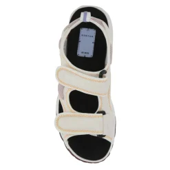 Sandalias planas elegantes con tela multicolor