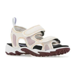 Sandalias planas elegantes con tela multicolor