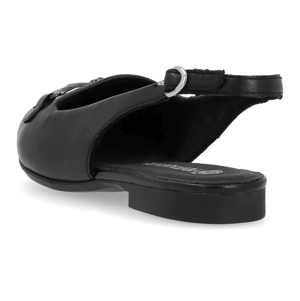 Sandalias planas negras para mujeres