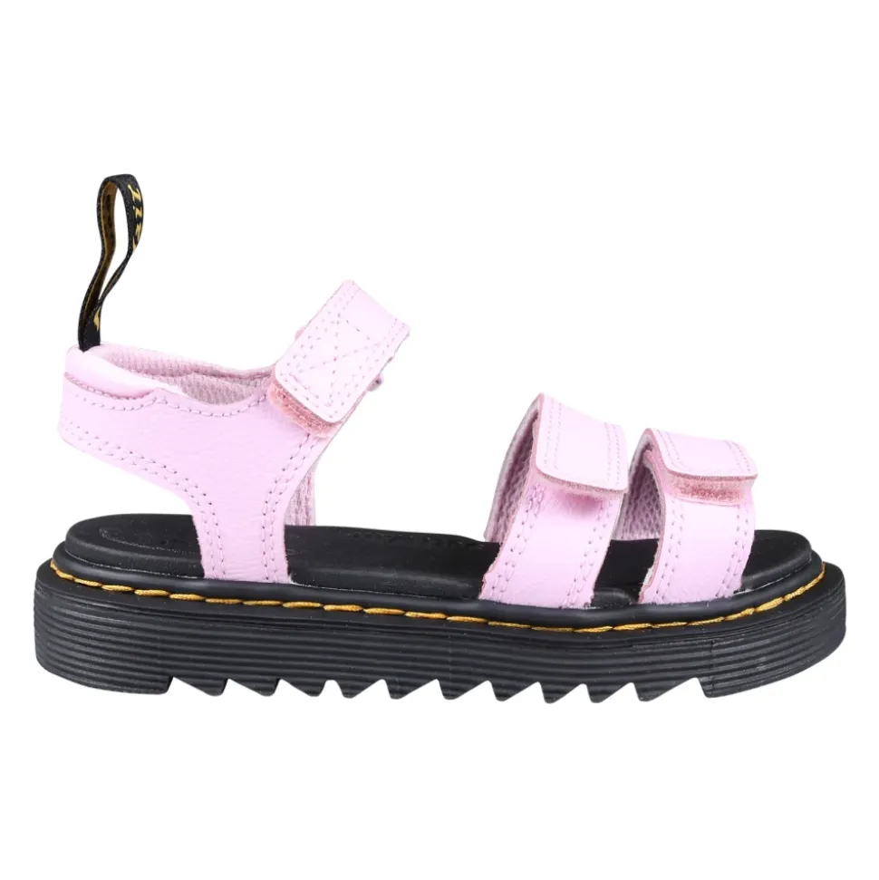 Sandalias Rosadas de Cuero con Cierre de Velcro