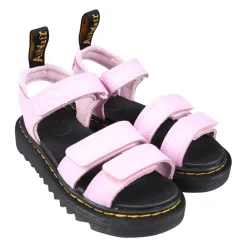 Sandalias Rosadas de Cuero con Cierre de Velcro