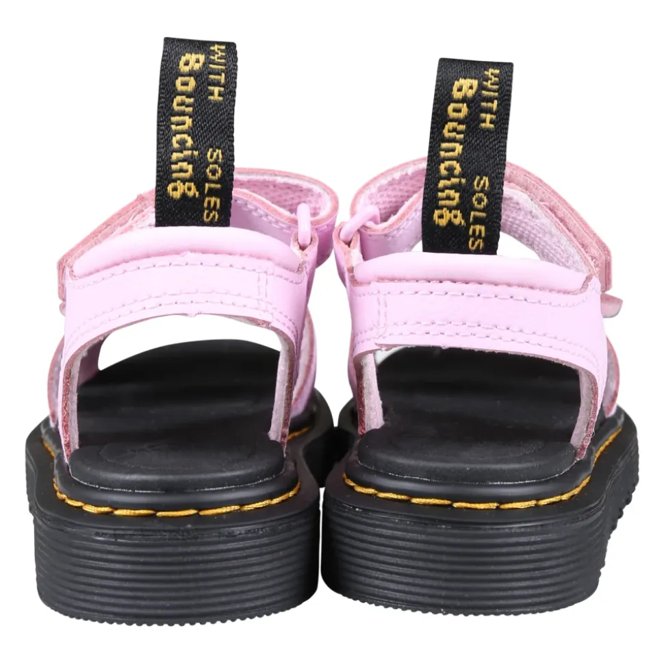 Sandalias Rosadas de Cuero con Cierre de Velcro