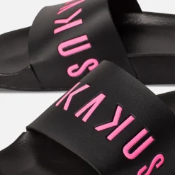 Sandalias Slide Negras y Rosas