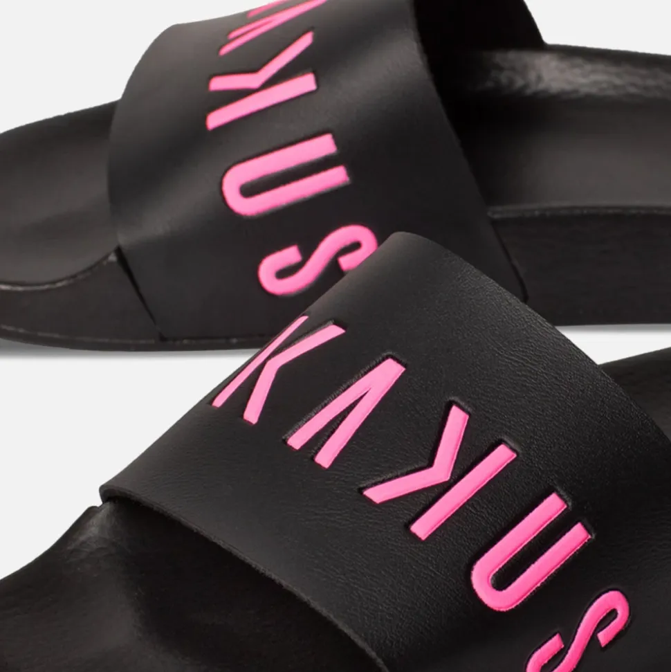 Sandalias Slide Negras y Rosas