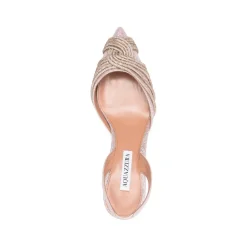 Sandalias slingback de punta fina con adornos