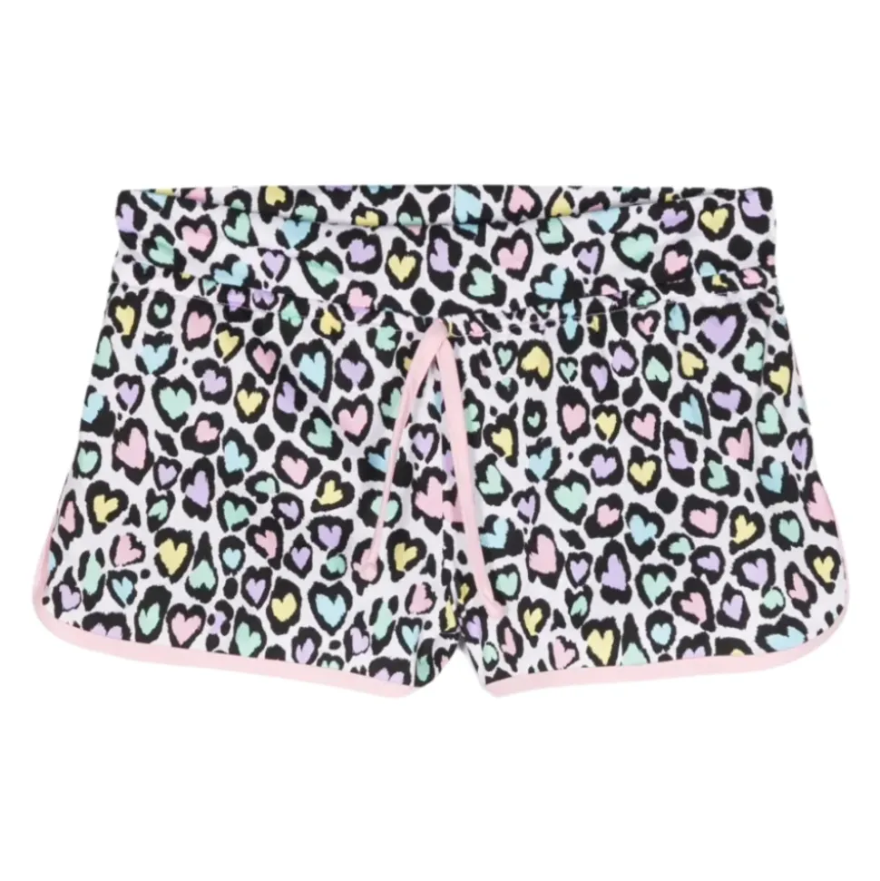 Shorts Infantiles Leopard Hearts con Detalles Rosas