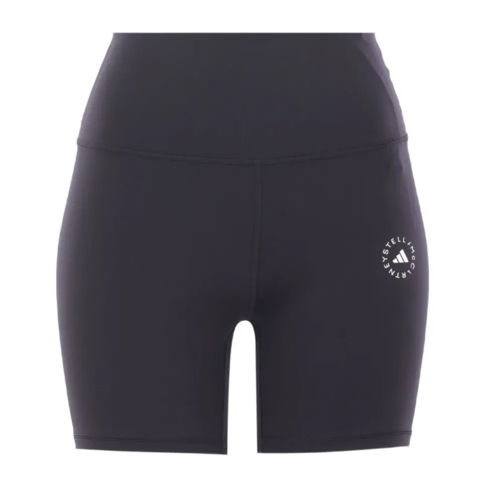 Shorts negros con logo de cintura alta