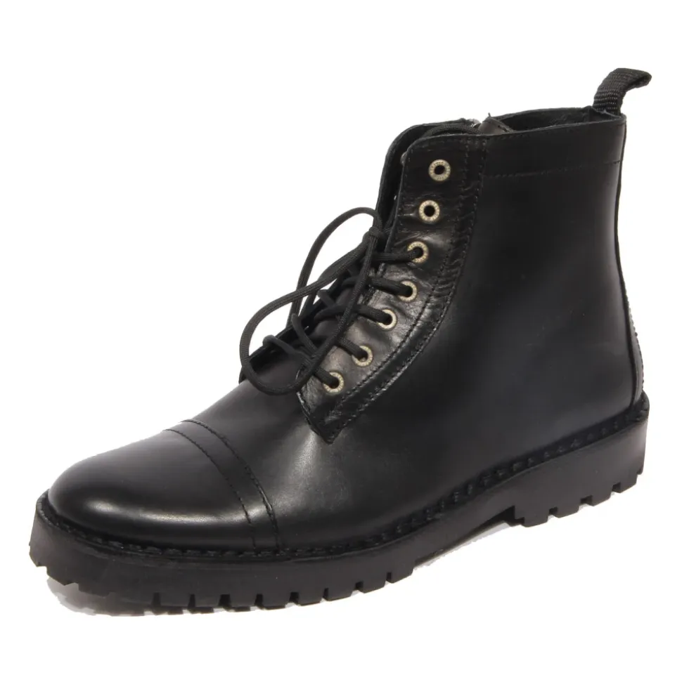 SLHRICKY Bota de cuero con puntera