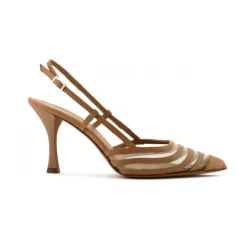 Slingback de Cuero y Malla