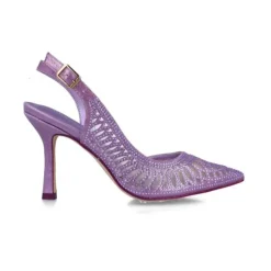 Slingback en tul y strass