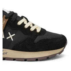 Sneaker Casual Vintage Negro Tela Mujer