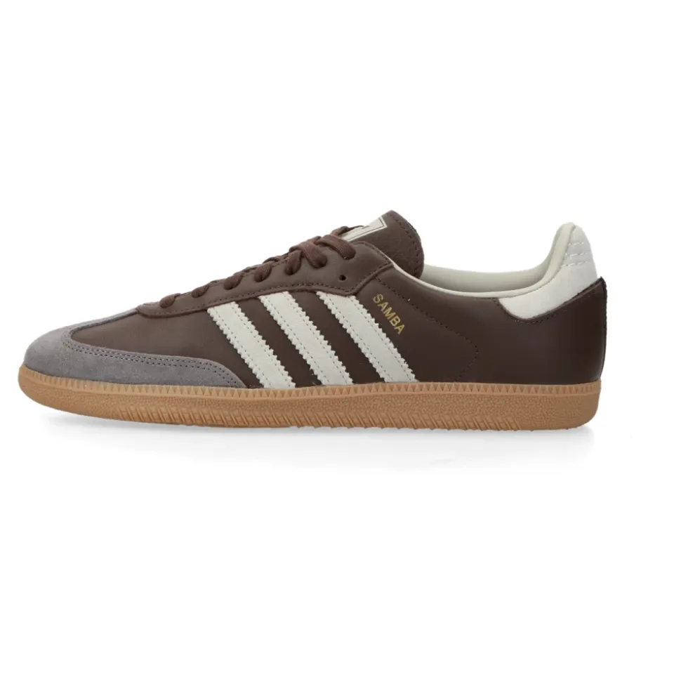 Sneakers Clásicas Samba OG Marrón Gris Oro