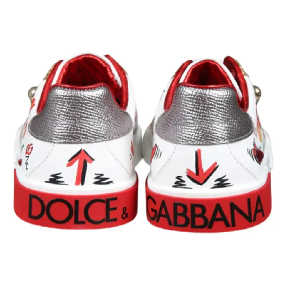 Sneakers con Estampado Graffiti y Gemas