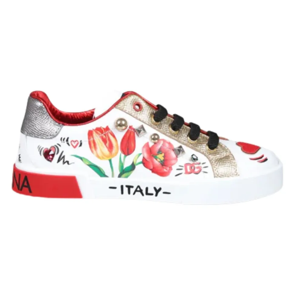 Sneakers con Estampado Graffiti y Gemas