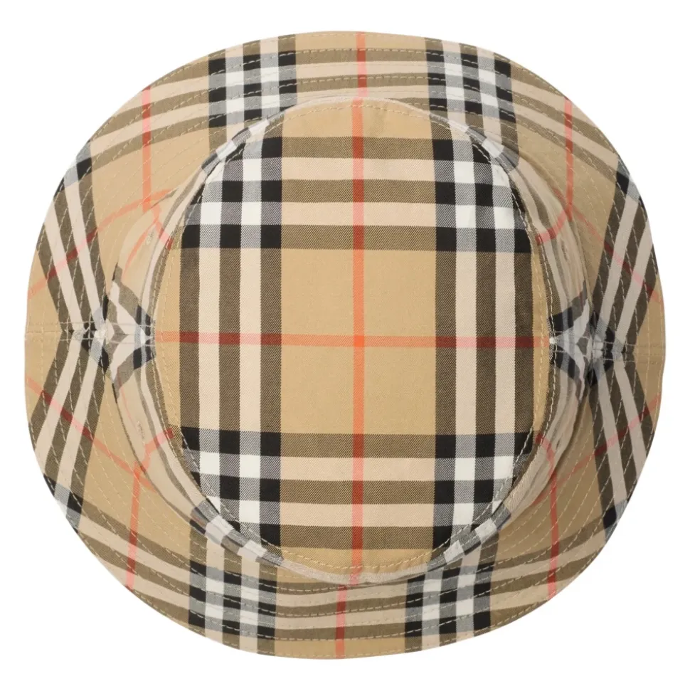 Sombrero de pescador de algodón a cuadros