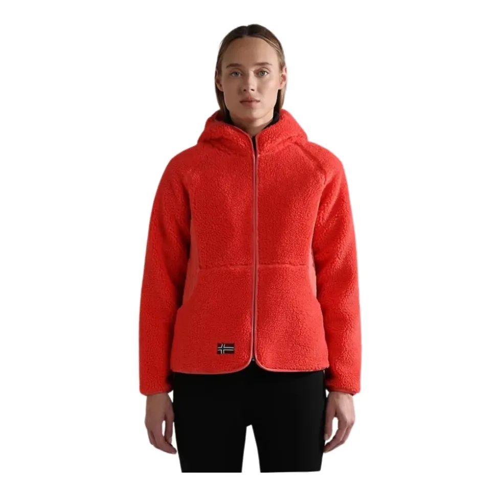 Sudadera con Capucha de Forro Polar Rosa Yupik con Cremallera