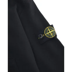 Sudadera con Capucha Negra y Parche con Logo