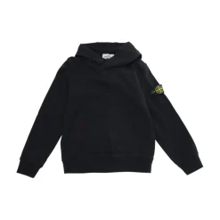 Sudadera con Capucha Negra y Parche con Logo