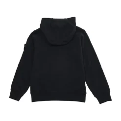Sudadera con Capucha Negra y Parche con Logo
