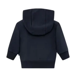 Sudadera con capucha y cremallera de algodón con logo tricolor
