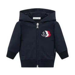 Sudadera con capucha y cremallera de algodón con logo tricolor