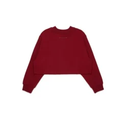Sudadera corta Crewneck con logo de strass