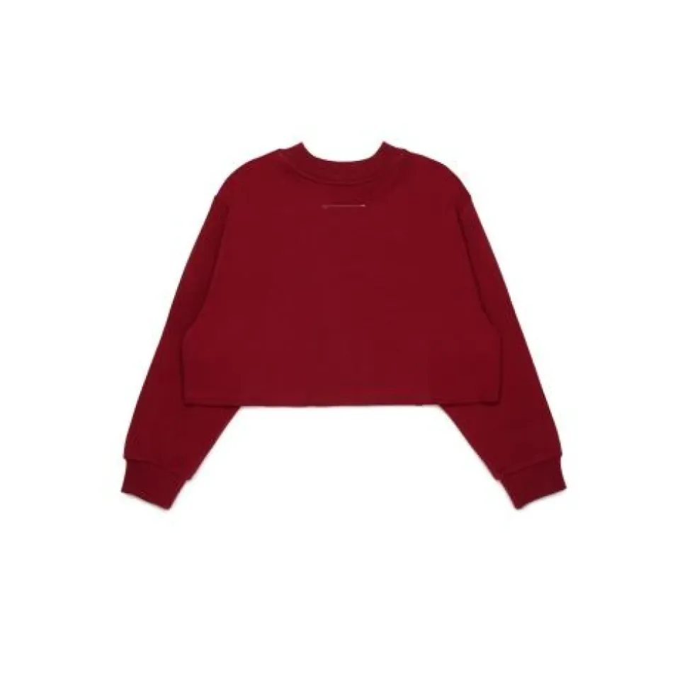 Sudadera corta Crewneck con logo de strass