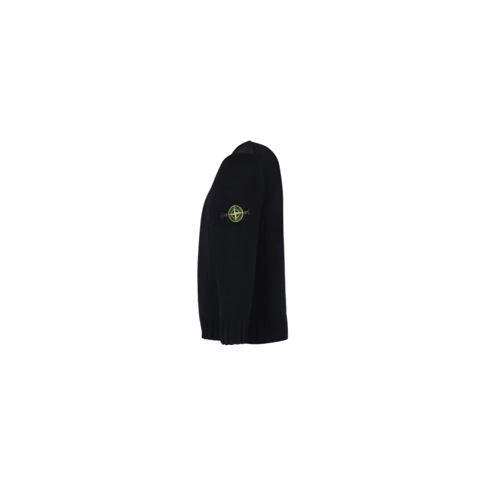 Sudadera de Algodón Azul con Parche de Logo