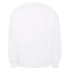 Sudadera de Algodón Blanco con Estampado de Alfiler de Seguridad