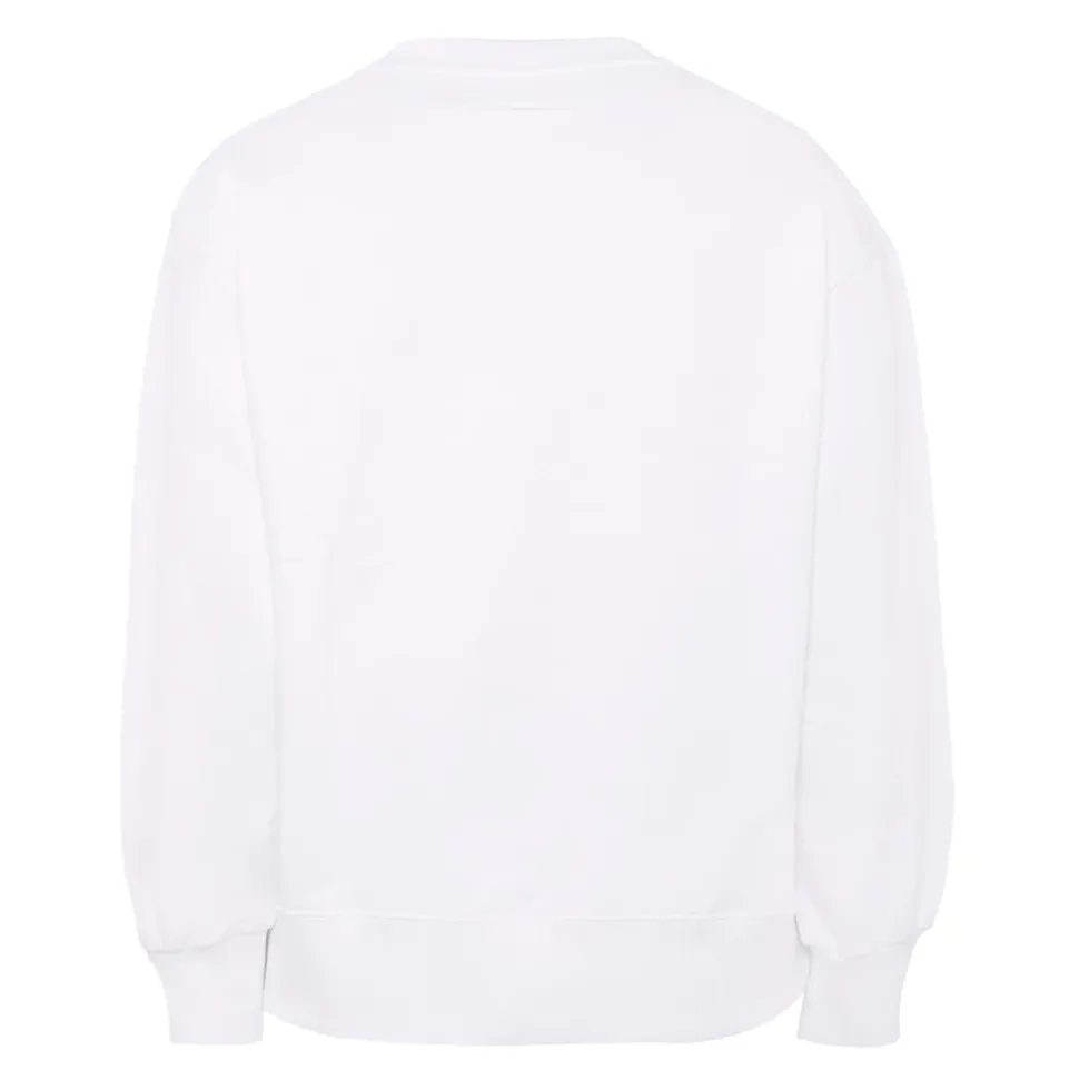 Sudadera de Algodón Blanco con Estampado de Alfiler de Seguridad