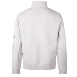 Sudadera de Forro Polar Diagonal Teñida en Prenda con Cremallera Media